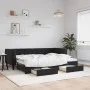 Sofá cama nido con cajones terciopelo negro 80x200 cm de vidaXL, Camas y somieres - Ref: Foro24-3196736, Precio: 283,49 €, De...