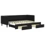 Sofá cama nido con cajones terciopelo negro 80x200 cm de vidaXL, Camas y somieres - Ref: Foro24-3196736, Precio: 283,49 €, De...