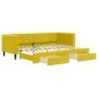 Trundle sofa bed with drawers yellow velvet 80x200 cm by vidaXL, Beds and slatted bases - Ref: Foro24-3196737, Price: 274,75 ...