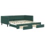 Trundle sofa bed with drawers dark green velvet 100x200 cm by vidaXL, Beds and slatted bases - Ref: Foro24-3196748, Price: 29...