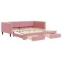 Sofá cama nido con cajones terciopelo rosa 100x200 cm de vidaXL, Camas y somieres - Ref: Foro24-3196749, Precio: 315,18 €, De...