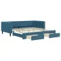 Sofá cama nido con cajones terciopelo azul 100x200 cm de vidaXL, Camas y somieres - Ref: Foro24-3196745, Precio: 299,40 €, De...