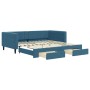 Sofá cama nido con cajones terciopelo azul 100x200 cm de vidaXL, Camas y somieres - Ref: Foro24-3196745, Precio: 310,92 €, De...