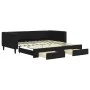 Trundle sofa bed with drawers black velvet 100x200 cm by vidaXL, Beds and slatted bases - Ref: Foro24-3196750, Price: 301,98 ...