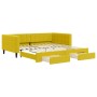 Trundle sofa bed with drawers yellow velvet 100x200 cm by vidaXL, Beds and slatted bases - Ref: Foro24-3196751, Price: 294,19...