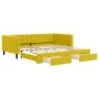 Trundle sofa bed with drawers yellow velvet 100x200 cm by vidaXL, Beds and slatted bases - Ref: Foro24-3196751, Price: 289,95...