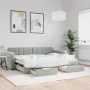 Trundle sofa bed with drawers light gray velvet 80x200 cm by vidaXL, Beds and slatted bases - Ref: Foro24-3196970, Price: 302...