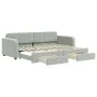 Trundle sofa bed with drawers light gray velvet 80x200 cm by vidaXL, Beds and slatted bases - Ref: Foro24-3196970, Price: 302...