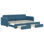 Trundle sofa bed with drawers blue velvet 80x200 cm by vidaXL, Beds and slatted bases - Ref: Foro24-3196969, Price: 290,15 €,...