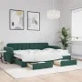 Sofá cama nido con cajones terciopelo verde oscuro 80x200 cm de vidaXL, Camas y somieres - Ref: Foro24-3196972, Precio: 287,8...