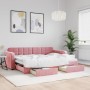 Ausziehbares Schlafsofa mit rosa Samtschubladen 80x200 cm von vidaXL, Betten und Lattenroste - Ref: Foro24-3196973, Preis: 29...