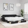 Sofá cama nido con cajones terciopelo negro 80x200 cm de vidaXL, Camas y somieres - Ref: Foro24-3196974, Precio: 288,26 €, De...
