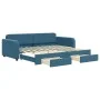 Trundle sofa bed with drawers blue velvet 90x200 cm by vidaXL, Beds and slatted bases - Ref: Foro24-3196976, Price: 313,50 €,...