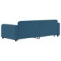 Sofá cama nido con cajones terciopelo azul 90x200 cm