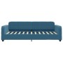 Sofá cama nido con cajones terciopelo azul 90x200 cm