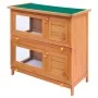 Casa de animales pequeños jaula conejera 4 puertas madera de vidaXL, Jaulas y habitáculos para animales pequeños - Ref: Foro2...