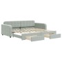 Trundle sofa bed with drawers light gray velvet 90x200 cm by vidaXL, Beds and slatted bases - Ref: Foro24-3196977, Price: 295...