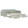 Trundle sofa bed with drawers light gray velvet 90x200 cm by vidaXL, Beds and slatted bases - Ref: Foro24-3196977, Price: 295...