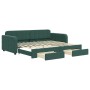 Trundle sofa bed with drawers dark green velvet 90x200 cm by vidaXL, Beds and slatted bases - Ref: Foro24-3196979, Price: 311...