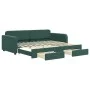 Trundle sofa bed with drawers dark green velvet 90x200 cm by vidaXL, Beds and slatted bases - Ref: Foro24-3196979, Price: 307...