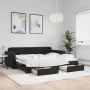Sofá cama nido con cajones terciopelo negro 90x200 cm de vidaXL, Camas y somieres - Ref: Foro24-3196981, Precio: 293,09 €, De...