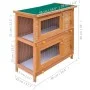 Casa de animales pequeños jaula conejera 4 puertas madera de vidaXL, Jaulas y habitáculos para animales pequeños - Ref: Foro2...