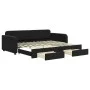 Sofá cama nido con cajones terciopelo negro 90x200 cm de vidaXL, Camas y somieres - Ref: Foro24-3196981, Precio: 293,09 €, De...