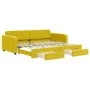 Trundle sofa bed with drawers yellow velvet 90x200 cm by vidaXL, Beds and slatted bases - Ref: Foro24-3196982, Price: 287,73 ...