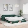 Sofá cama nido con cajones terciopelo verde oscuro 100x200 cm de vidaXL, Camas y somieres - Ref: Foro24-3196986, Precio: 302,...