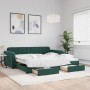 Sofá cama nido con cajones terciopelo verde oscuro 100x200 cm de vidaXL, Camas y somieres - Ref: Foro24-3196986, Precio: 303,...