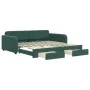 Sofá cama nido con cajones terciopelo verde oscuro 100x200 cm de vidaXL, Camas y somieres - Ref: Foro24-3196986, Precio: 302,...