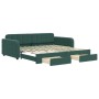 Trundle sofa bed with drawers dark green velvet 100x200 cm by vidaXL, Beds and slatted bases - Ref: Foro24-3196986, Price: 30...