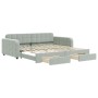 Sofá cama nido con cajones terciopelo gris claro 100x200 cm de vidaXL, Camas y somieres - Ref: Foro24-3196984, Precio: 351,23...