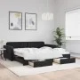 Sofá cama nido con cajones terciopelo negro 100x200 cm de vidaXL, Camas y somieres - Ref: Foro24-3196988, Precio: 311,39 €, D...