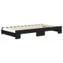 Sofá cama nido con cajones terciopelo negro 100x200 cm de vidaXL, Camas y somieres - Ref: Foro24-3196988, Precio: 311,39 €, D...
