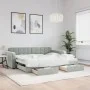 Sofá cama nido con cajones terciopelo gris claro 90x190 cm de vidaXL, Camas y somieres - Ref: Foro24-3196990, Precio: 280,85 ...