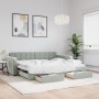 Sofá cama nido con cajones terciopelo gris claro 90x190 cm de vidaXL, Camas y somieres - Ref: Foro24-3196990, Precio: 285,00 ...