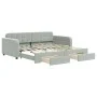 Trundle sofa bed with drawers light gray velvet 90x190 cm by vidaXL, Beds and slatted bases - Ref: Foro24-3196990, Price: 280...