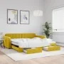 Sofá cama nido con cajones terciopelo amarillo 100x200 cm de vidaXL, Camas y somieres - Ref: Foro24-3196989, Precio: 297,13 €...