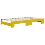 Sofá cama nido con cajones terciopelo amarillo 100x200 cm