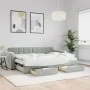 Sofá cama nido con cajones terciopelo gris claro 80x200 cm de vidaXL, Camas y somieres - Ref: Foro24-3196994, Precio: 495,04 ...