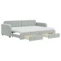 Trundle sofa bed with drawers light gray velvet 80x200 cm by vidaXL, Beds and slatted bases - Ref: Foro24-3196994, Price: 474...