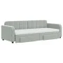Trundle sofa bed with drawers light gray velvet 80x200 cm by vidaXL, Beds and slatted bases - Ref: Foro24-3196994, Price: 474...