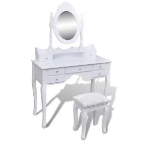 Dressing table with mirror and stool 7 drawers white by vidaXL, Bedroom Dressers - Ref: Foro24-241002, Price: 258,53 €, Disco...