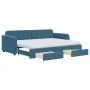 Trundle sofa bed with drawers blue velvet 80x200 cm by vidaXL, Beds and slatted bases - Ref: Foro24-3196993, Price: 456,15 €,...