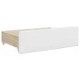 Trundle sofa bed with drawers white synthetic leather 90x200 cm by vidaXL, Beds and slatted bases - Ref: Foro24-3197732, Pric...