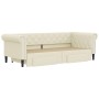 Trundle sofa bed with drawers cream synthetic leather 90x200 cm by vidaXL, Beds and slatted bases - Ref: Foro24-3197733, Pric...