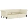 Trundle sofa bed with drawers cream synthetic leather 90x200 cm by vidaXL, Beds and slatted bases - Ref: Foro24-3197733, Pric...