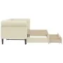 Trundle sofa bed with drawers cream synthetic leather 90x200 cm by vidaXL, Beds and slatted bases - Ref: Foro24-3197733, Pric...
