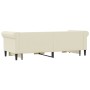 Trundle sofa bed with drawers cream synthetic leather 90x200 cm by vidaXL, Beds and slatted bases - Ref: Foro24-3197733, Pric...